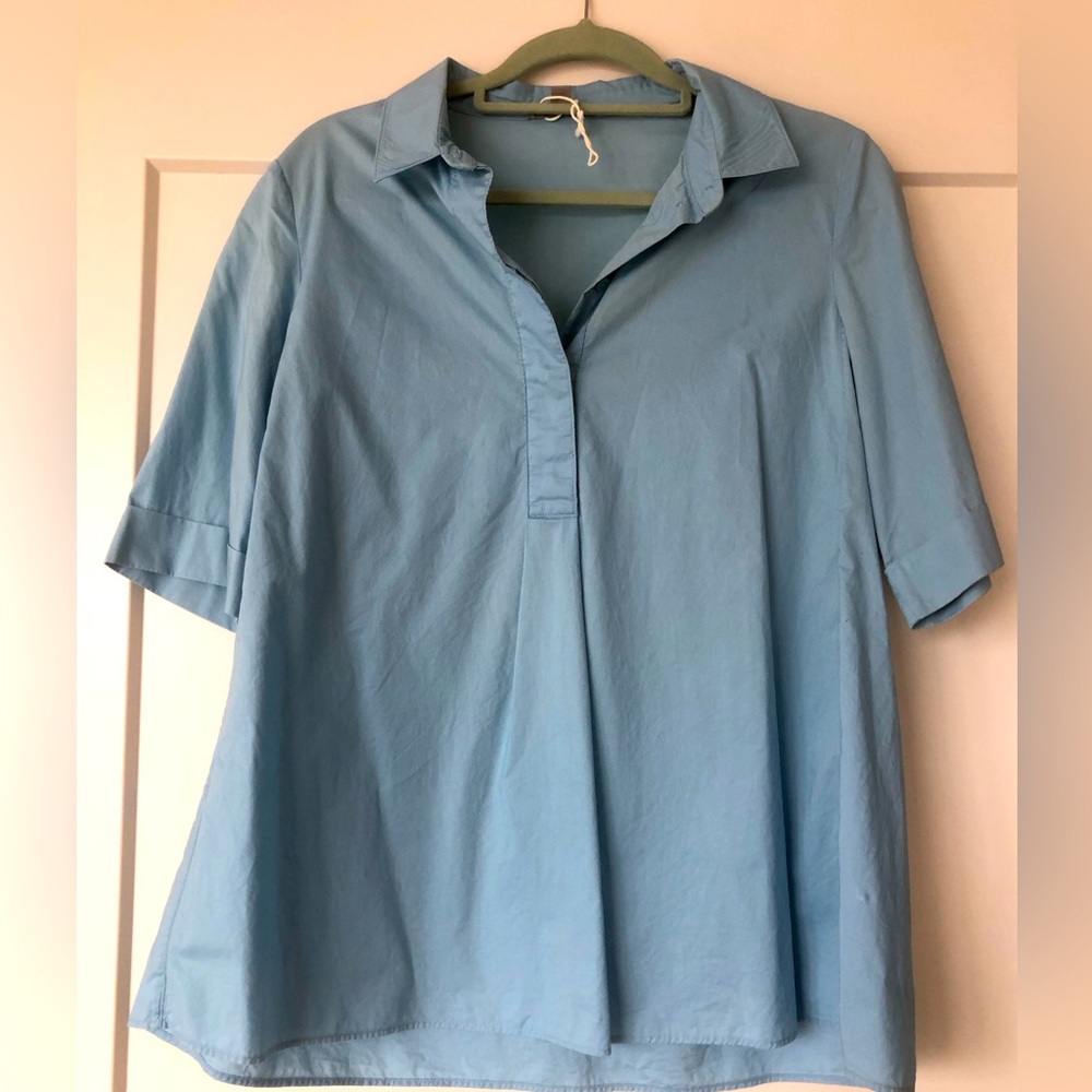 COS Light Blue Short-Sleeve Collared Tunic